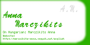 anna marczikits business card